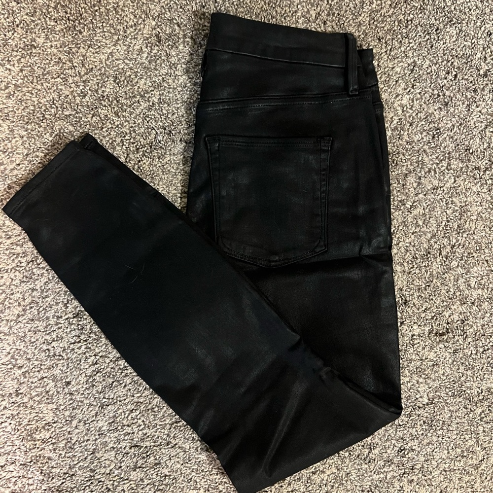 Good American Black Coated Jeans